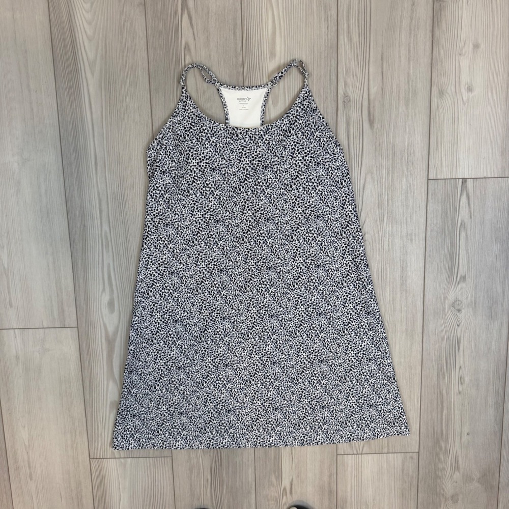 Old Navy Active Powersoft Performa Dress Large Black Animal Print Tennis Golf